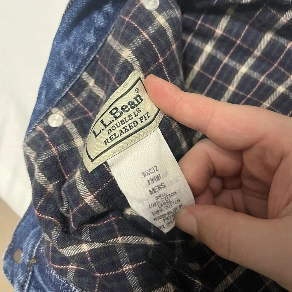 VTG LL Bean Flannel Lined Jeans Men's Fits 34x32 Double L Relaxed Fit Denim
